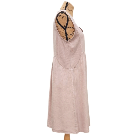 Terzo Millennio Made In Italy, Linen dress, Soft Blush, US Womens  Medium - Picture 3 of 9